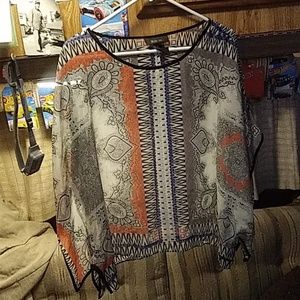 Style & Co Sheer Sleeveless Top Size L